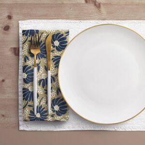 NWT Porter Anna- Navy & Gold  Cotton Napkin 4-set, Bellis